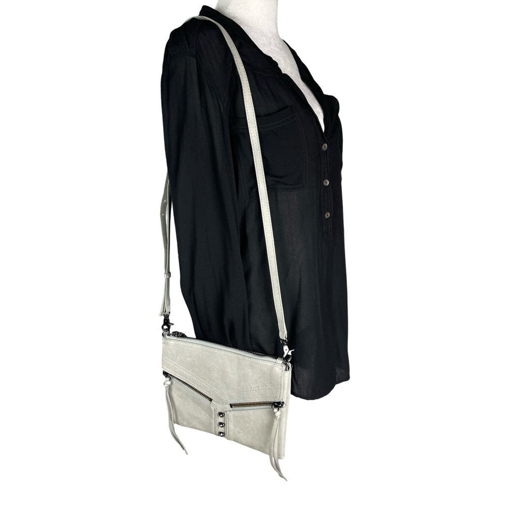 BOTKIER Trigger Crossbody Leather Handbag Gray Quiet Luxury Western Moto EUC - Picture 2 of 12